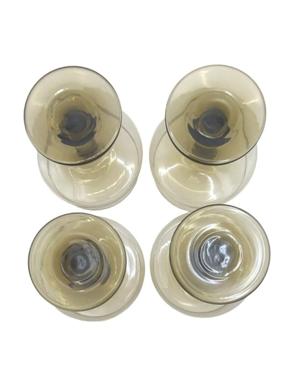 Libbey Tawny Accent Smoky Brown Champagne Coupe Glasses Set Of 4 Vintage 70s - Picture 4 of 8